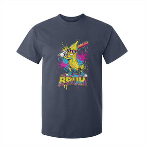 Funny Bruh Banana Baseball Drip Ice Cream Sports Splatter T Shirt For Kid TS11 Navy Print Your Wear