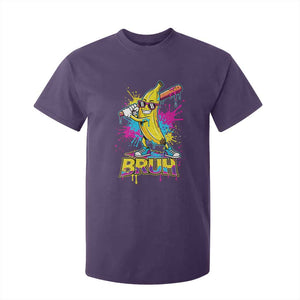 Funny Bruh Banana Baseball Drip Ice Cream Sports Splatter T Shirt For Kid TS11 Purple Print Your Wear