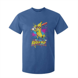Funny Bruh Banana Baseball Drip Ice Cream Sports Splatter T Shirt For Kid TS11 Royal Blue Print Your Wear