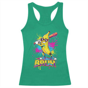 Funny Bruh Banana Baseball Drip Ice Cream Sports Splatter Racerback Tank Top TS11 Irish Green Print Your Wear