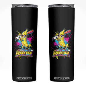 Funny Bruh Banana Baseball Drip Ice Cream Sports Splatter Skinny Tumbler TS11 Black Print Your Wear