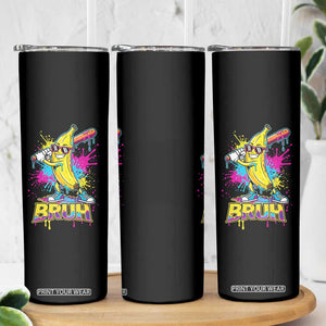 Funny Bruh Banana Baseball Drip Ice Cream Sports Splatter Skinny Tumbler TS11 Print Your Wear