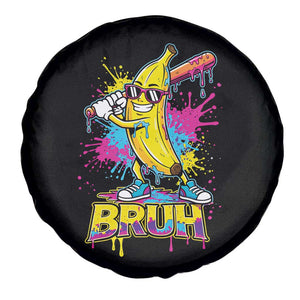 Funny Bruh Banana Baseball Drip Ice Cream Sports Splatter Spare Tire Cover TS11 Print Your Wear