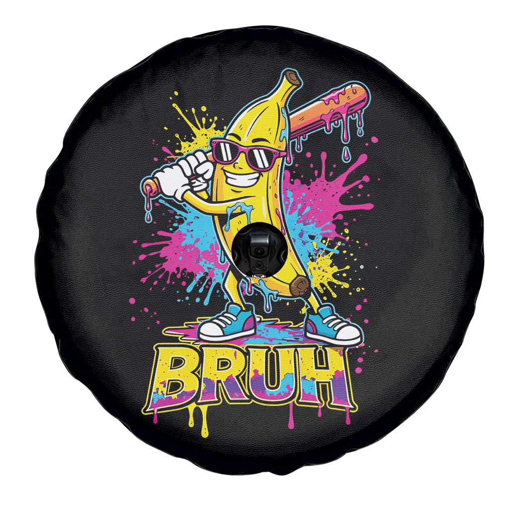 Funny Bruh Banana Baseball Drip Ice Cream Sports Splatter Spare Tire Cover TS11 Print Your Wear