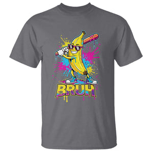 Funny Bruh Banana Baseball Drip Ice Cream Sports Splatter T Shirt TS11 Charcoal Print Your Wear