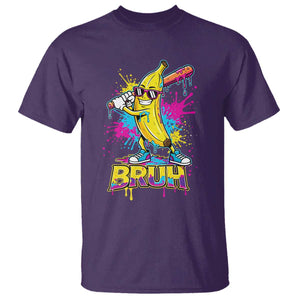 Funny Bruh Banana Baseball Drip Ice Cream Sports Splatter T Shirt TS11 Purple Print Your Wear
