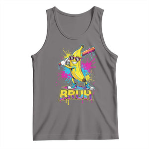 Funny Bruh Banana Baseball Drip Ice Cream Sports Splatter Tank Top TS11 Deep Heather Print Your Wear