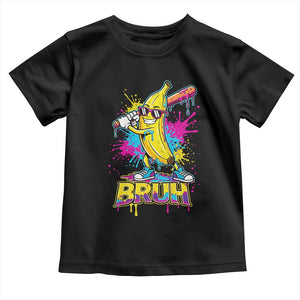 Funny Bruh Banana Baseball Drip Ice Cream Sports Splatter Toddler T Shirt TS11 Black Print Your Wear