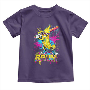 Funny Bruh Banana Baseball Drip Ice Cream Sports Splatter Toddler T Shirt TS11 Purple Print Your Wear