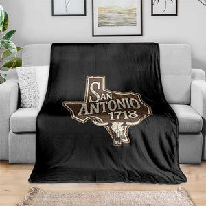 Vintage San Antonio Texas Est 1718 Longhorn Cow Skull Throw Blanket TS11 Print Your Wear