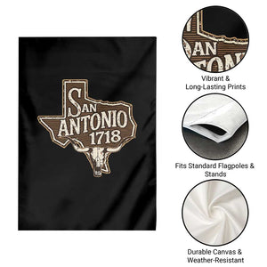 Vintage San Antonio Texas Est 1718 Longhorn Cow Skull Garden Flag TS11 Print Your Wear