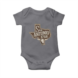 Vintage San Antonio Texas Est 1718 Longhorn Cow Skull Baby Onesie TS11 Charcoal Print Your Wear