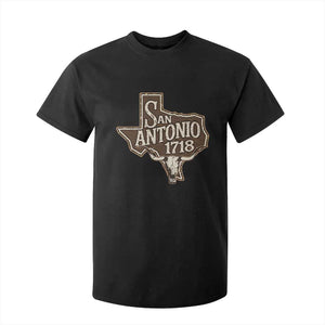 Vintage San Antonio Texas Est 1718 Longhorn Cow Skull T Shirt For Kid TS11 Black Print Your Wear