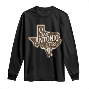 Vintage San Antonio Texas Est 1718 Longhorn Cow Skull Long Sleeve Shirt TS11 Black Print Your Wear