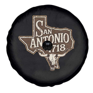 Vintage San Antonio Texas Est 1718 Longhorn Cow Skull Spare Tire Cover TS11 Print Your Wear