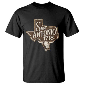 Vintage San Antonio Texas Est 1718 Longhorn Cow Skull T Shirt TS11 Black Print Your Wear