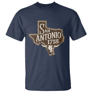 Vintage San Antonio Texas Est 1718 Longhorn Cow Skull T Shirt TS11 Navy Print Your Wear