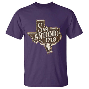 Vintage San Antonio Texas Est 1718 Longhorn Cow Skull T Shirt TS11 Purple Print Your Wear