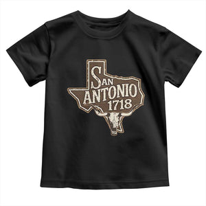 Vintage San Antonio Texas Est 1718 Longhorn Cow Skull Toddler T Shirt TS11 Black Print Your Wear