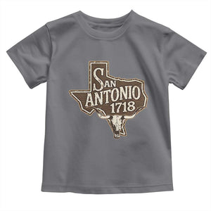 Vintage San Antonio Texas Est 1718 Longhorn Cow Skull Toddler T Shirt TS11 Charcoal Print Your Wear