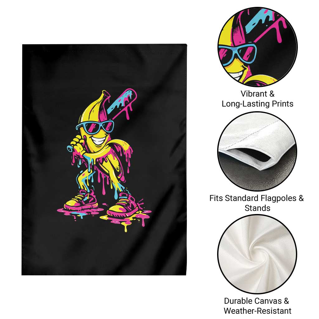 Funny Banana Baseball Drip Ice Cream Splatter Garden Flag TS11 Print Your Wear