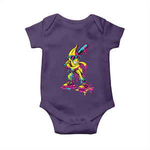 Funny Banana Baseball Drip Ice Cream Splatter Baby Onesie TS11 Purple Print Your Wear