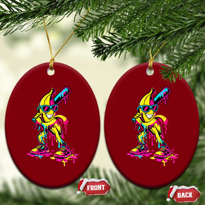 Funny Banana Baseball Drip Ice Cream Splatter Ceramic Ornament TS11 Print Your Wear