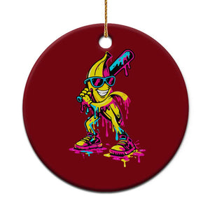 Funny Banana Baseball Drip Ice Cream Splatter Ceramic Ornament TS11 1pc Red Print Your Wear
