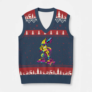 Funny Banana Baseball Drip Ice Cream Splatter V-Neck Knit Sweater Vest TS11 Navy Red Print Your Wear