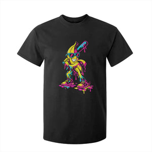 Funny Banana Baseball Drip Ice Cream Splatter T Shirt For Kid TS11 Black Print Your Wear