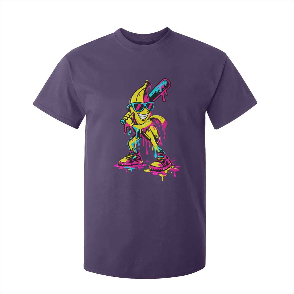 Funny Banana Baseball Drip Ice Cream Splatter T Shirt For Kid TS11 Purple Print Your Wear