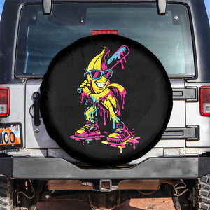Funny Banana Baseball Drip Ice Cream Splatter Spare Tire Cover TS11 No hole Black Print Your Wear