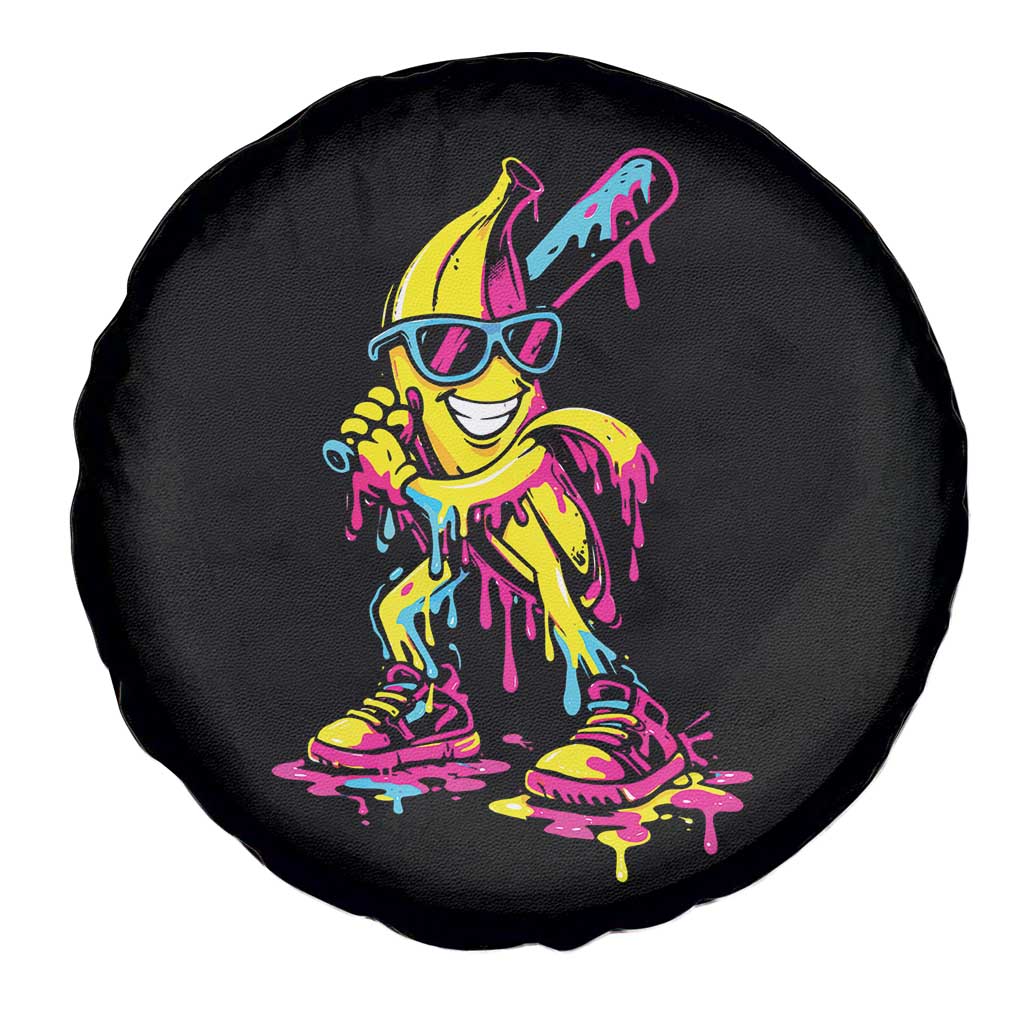 Funny Banana Baseball Drip Ice Cream Splatter Spare Tire Cover TS11 Print Your Wear