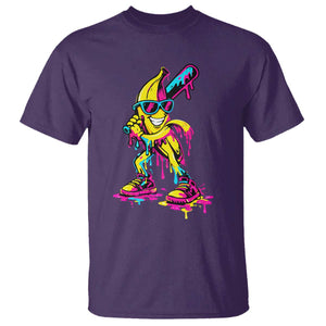 Funny Banana Baseball Drip Ice Cream Splatter T Shirt TS11 Purple Print Your Wear