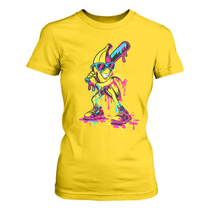 Funny Banana Baseball Drip Ice Cream Splatter T Shirt For Women TS11 Daisy Print Your Wear
