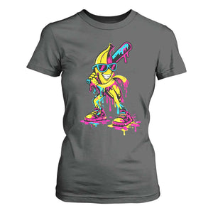 Funny Banana Baseball Drip Ice Cream Splatter T Shirt For Women TS11 Dark Heather Print Your Wear