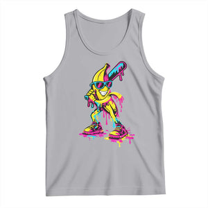 Funny Banana Baseball Drip Ice Cream Splatter Tank Top TS11 Athletic Heather Print Your Wear