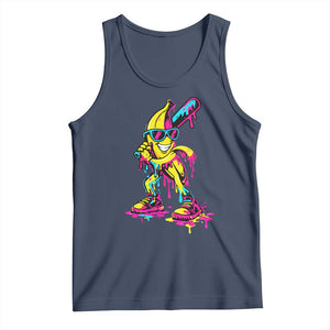 Funny Banana Baseball Drip Ice Cream Splatter Tank Top TS11 Navy Print Your Wear