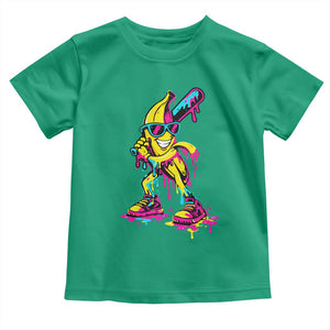 Funny Banana Baseball Drip Ice Cream Splatter Toddler T Shirt TS11 Irish Green Print Your Wear