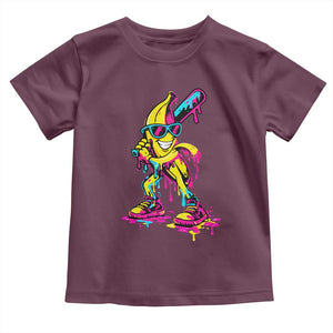 Funny Banana Baseball Drip Ice Cream Splatter Toddler T Shirt TS11 Maroon Print Your Wear