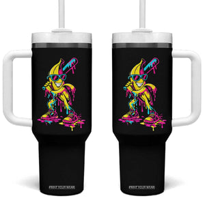 Funny Banana Baseball Drip Ice Cream Splatter Tumbler With Handle TS11 One Size: 40 oz Black Print Your Wear