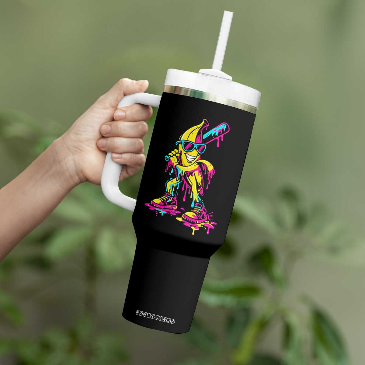 Funny Banana Baseball Drip Ice Cream Splatter Tumbler With Handle TS11 Print Your Wear
