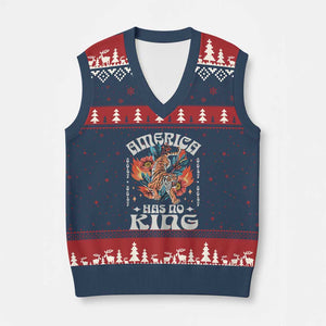 Funny America Has No King 8647 V-Neck Knit Sweater Vest Vintage Boho Orange Tiger TS11 Navy Red Print Your Wear
