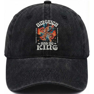 Funny America Has No King 8647 Washed Cotton Baseball Cap Vintage Boho Orange Tiger TS11 Print Your Wear