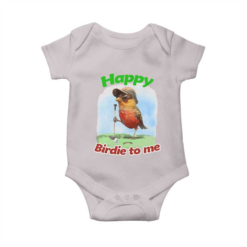 Funny Golf Birthday Baby Onesie Happy Birdie To Me Golf Player TS11 Ice Gray Print Your Wear