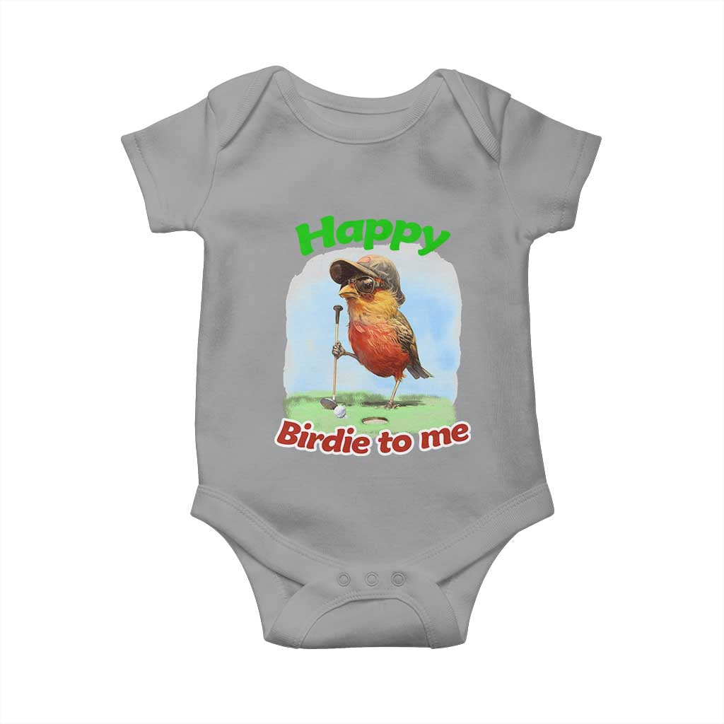 Funny Golf Birthday Baby Onesie Happy Birdie To Me Golf Player TS11 Sport Gray Print Your Wear
