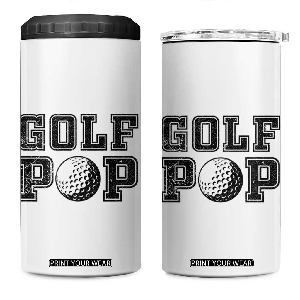 Golf Dad 4 in 1 Can Cooler Tumbler Golf Pop Master Father's Day TS11 One Size: 16 oz White Print Your Wear