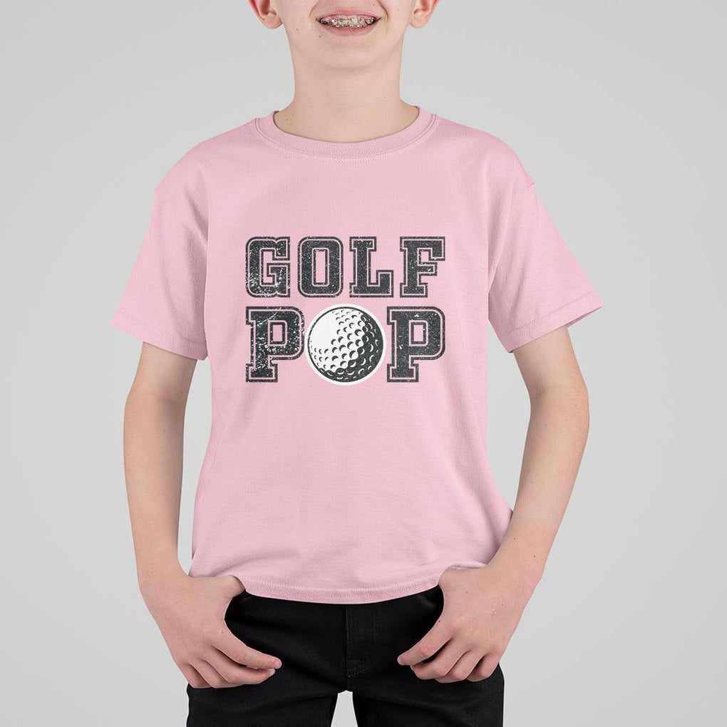 Golf Dad T Shirt For Kid Golf Pop Master Father's Day TS11 Light Pink Print Your Wear