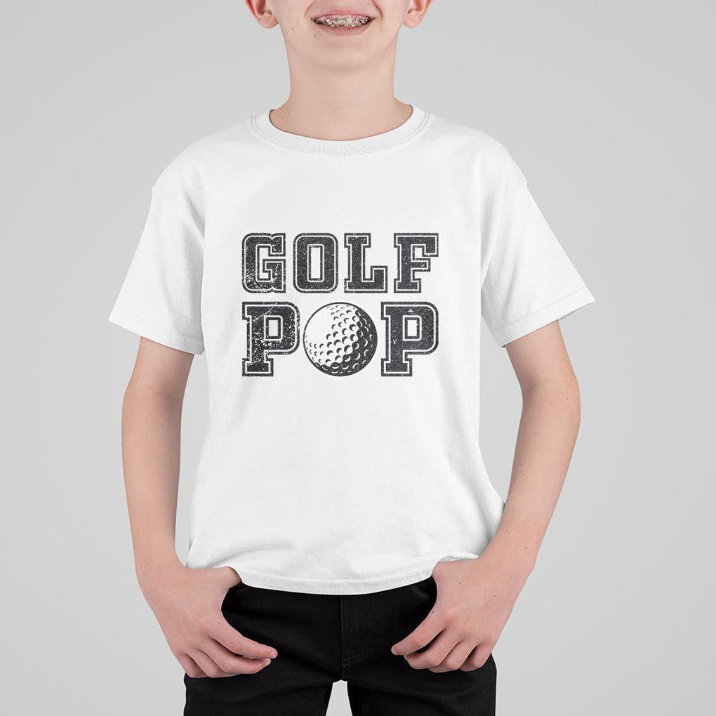 Golf Dad T Shirt For Kid Golf Pop Master Father's Day TS11 White Print Your Wear