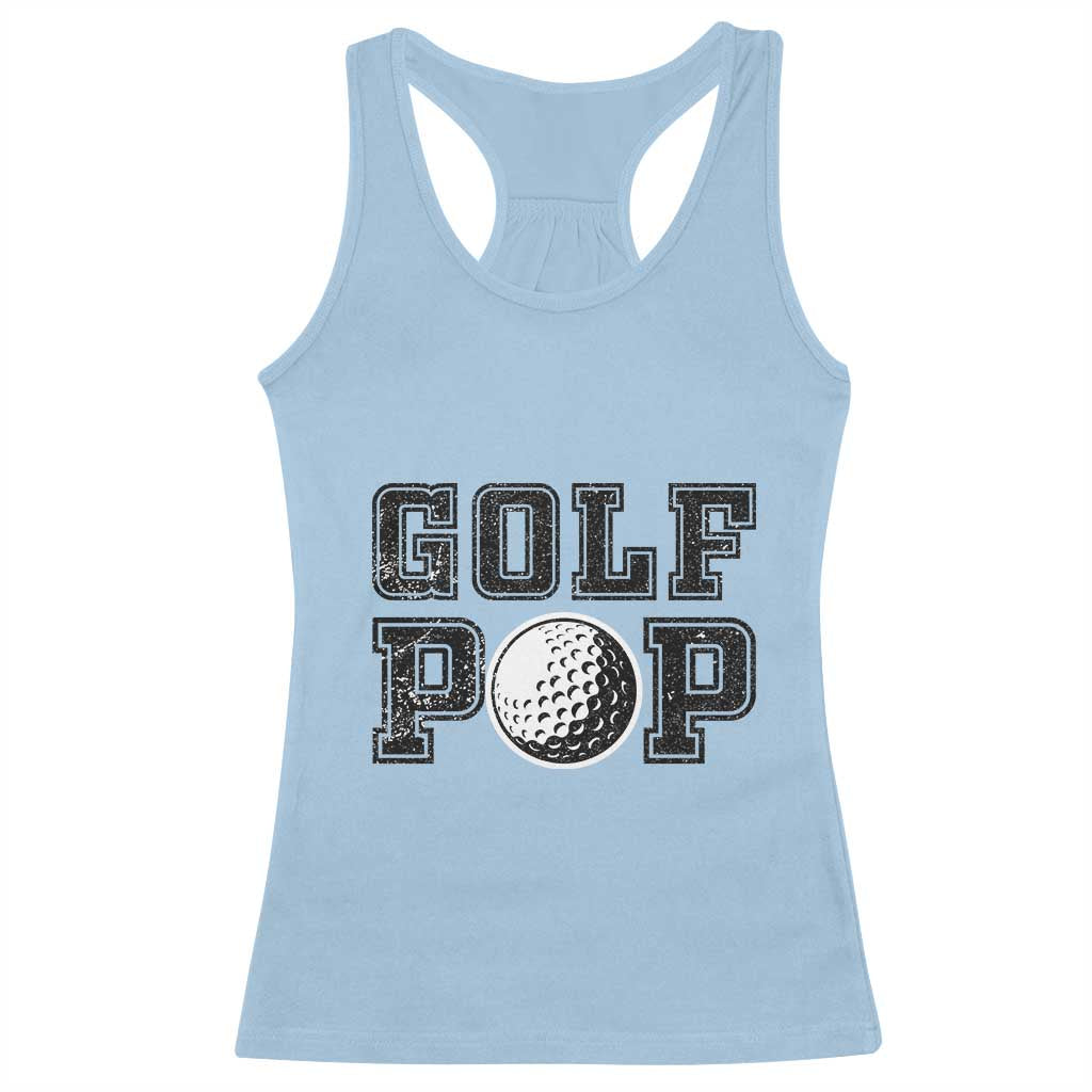 Golf Dad Racerback Tank Top Golf Pop Master Father's Day TS11 Light Blue Print Your Wear